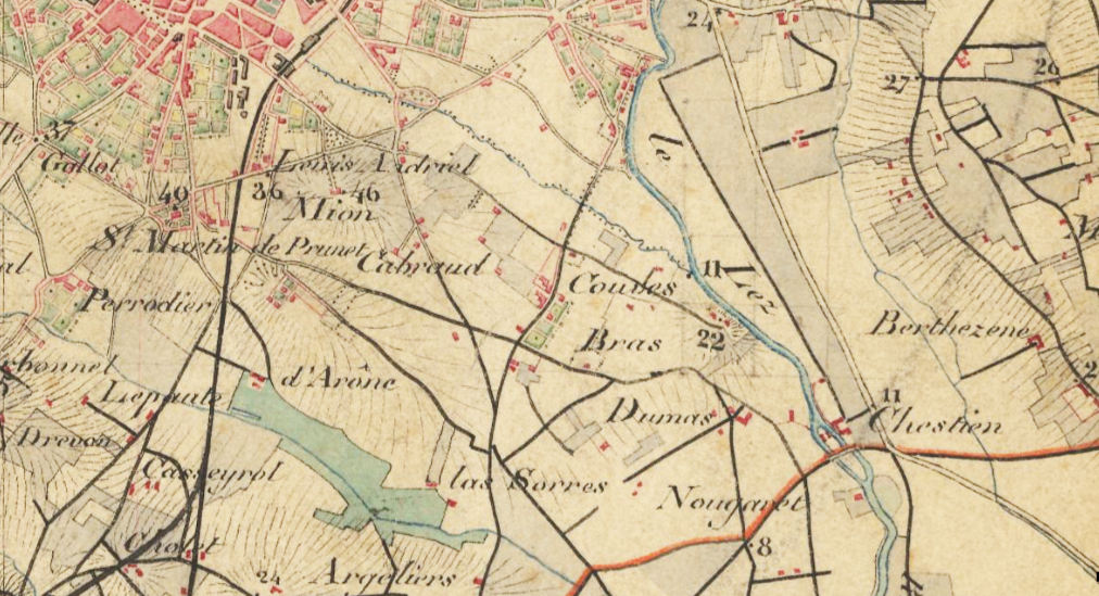 plan ancien Aiguerelles Montpellier